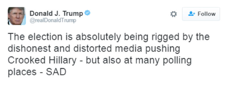 twitter, donald, trump, tweet, donald trump, hillary, crooked hillary, election, rigged, america, election, polling, 